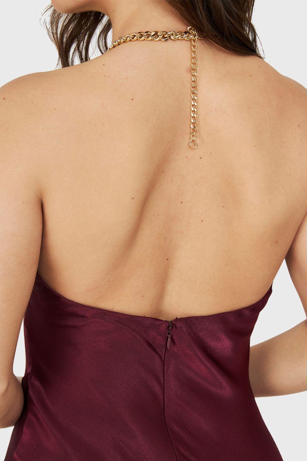 Vestido Halter Cadena Uva Nicopoly-5