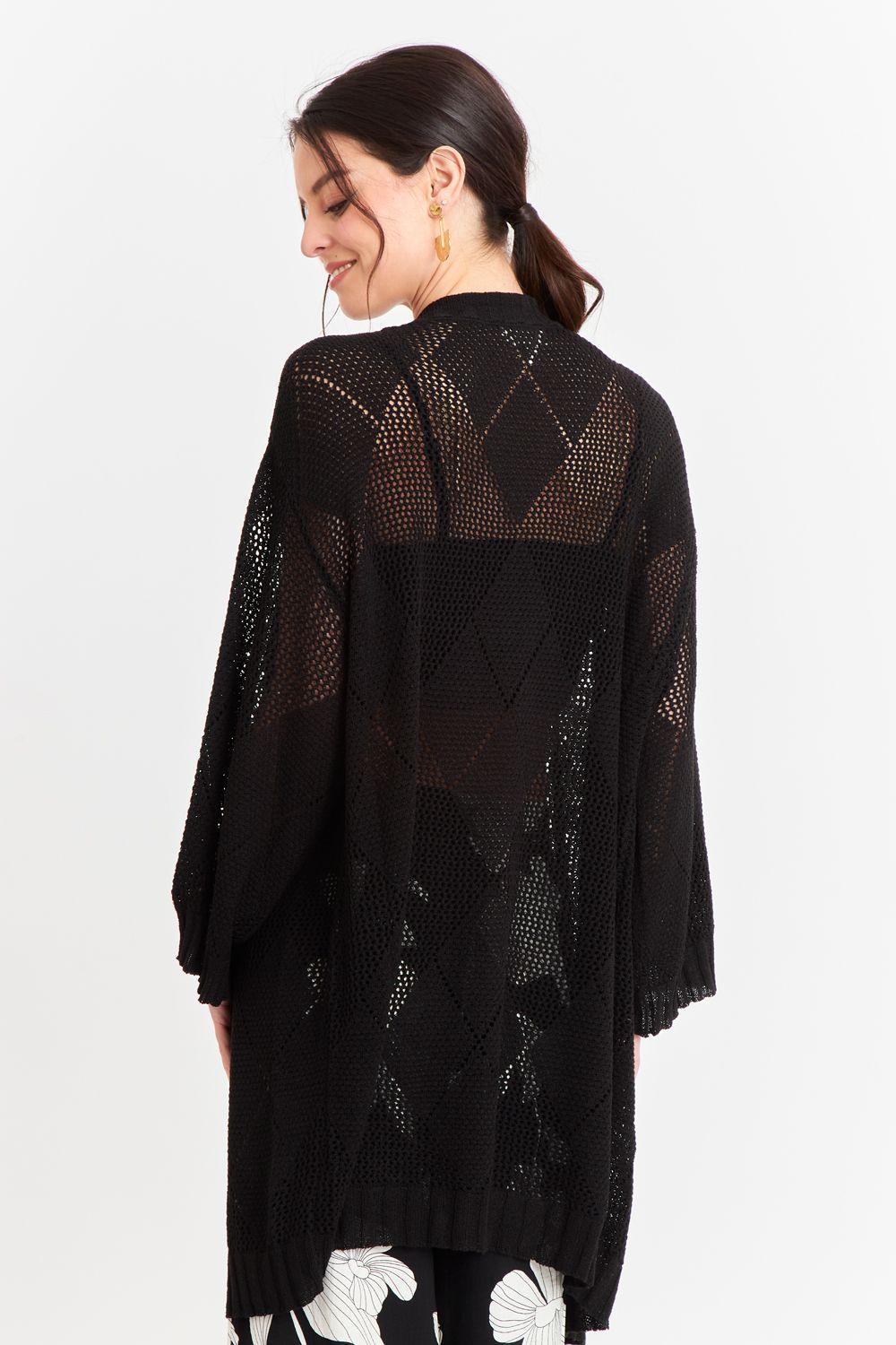 Tapado Tejido Tipo Crochet Negro Nicopoly-3