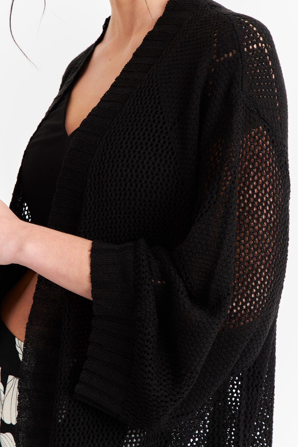 Tapado Tejido Tipo Crochet Negro Nicopoly-5