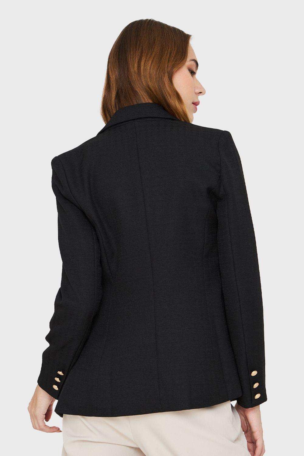 Blazer Botones Dorados Negro Nicopoly-3