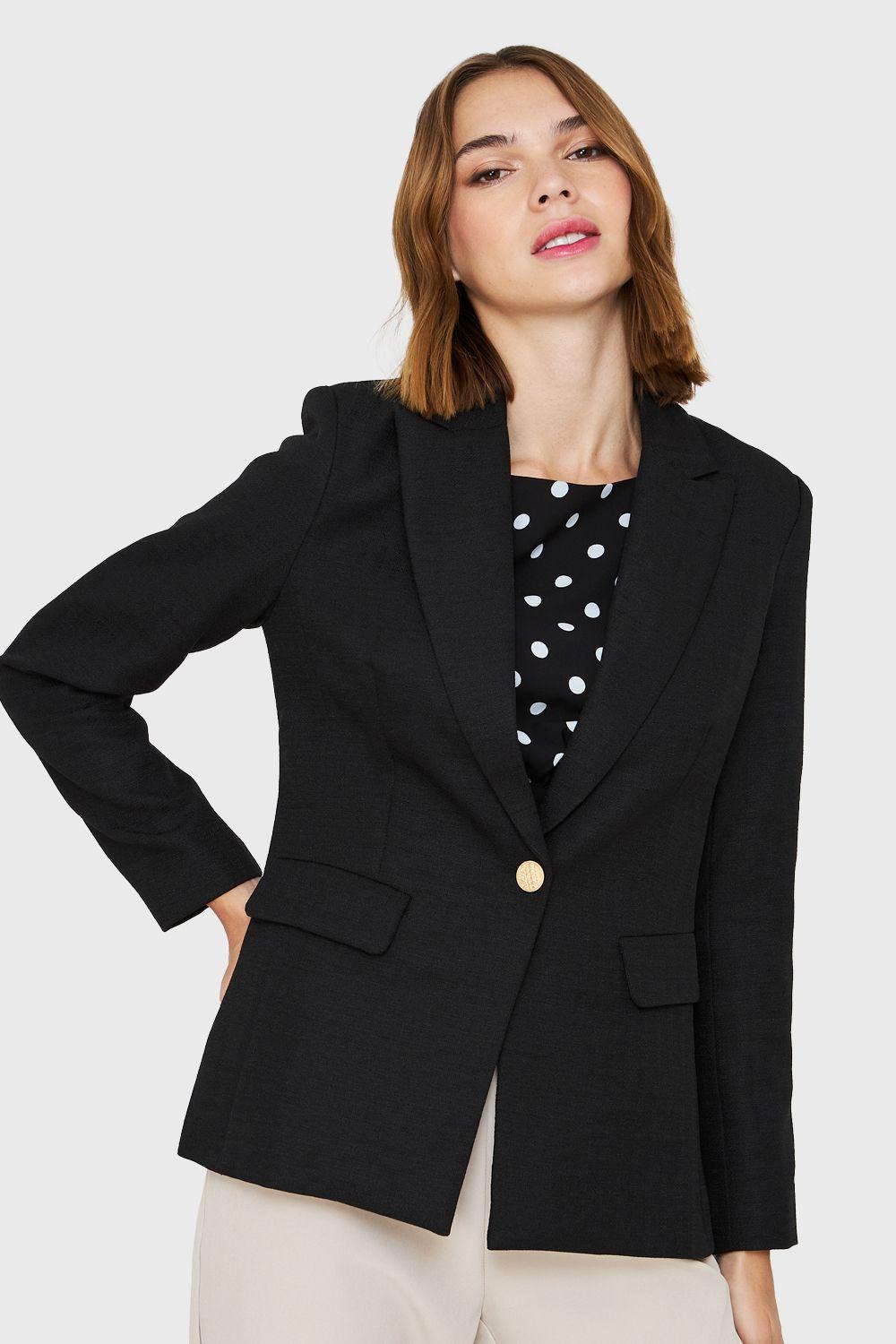 Blazer Botones Dorados Negro Nicopoly-0