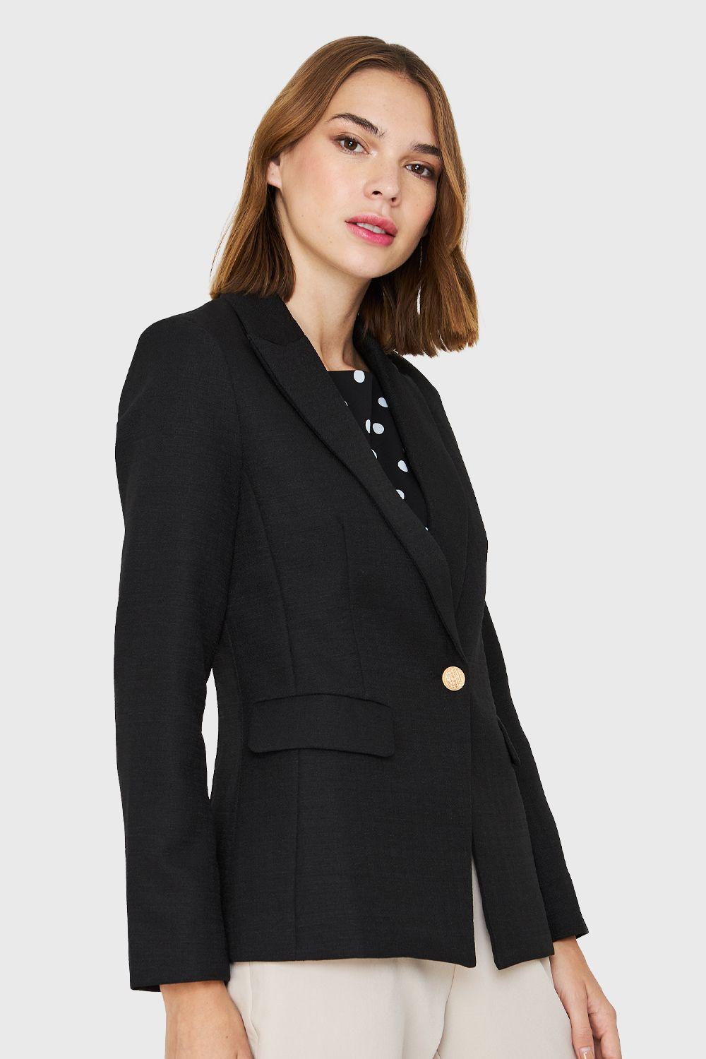 Blazer Botones Dorados Negro Nicopoly-2