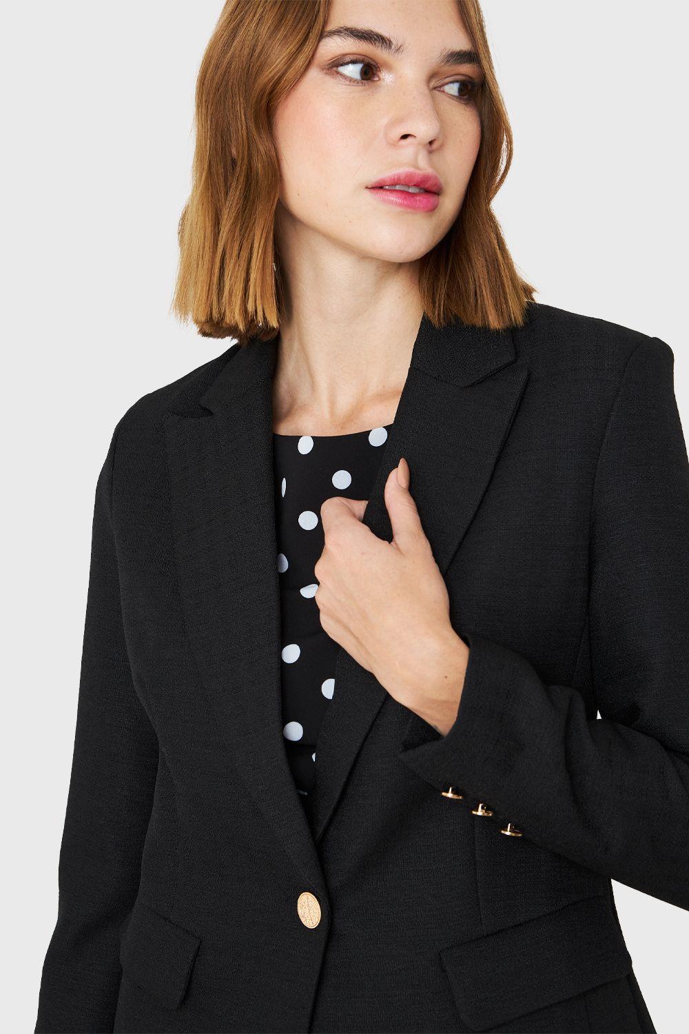 Blazer Botones Dorados Negro Nicopoly-5