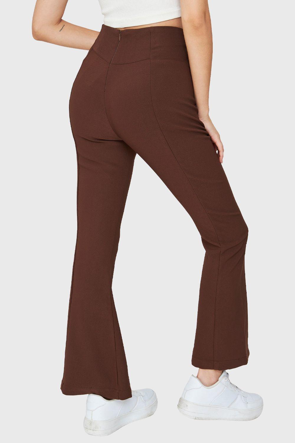 Pantalón Tajo Tobillo Café Nicopoly-3