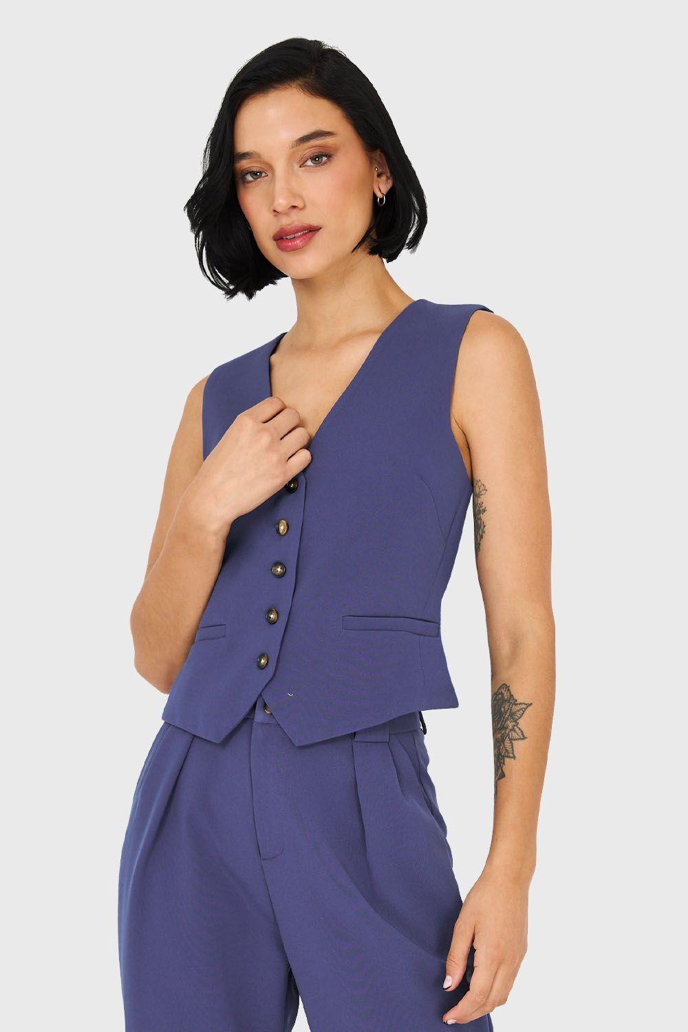 Gilet Básico Ajustable Celeste Nicopoly-0