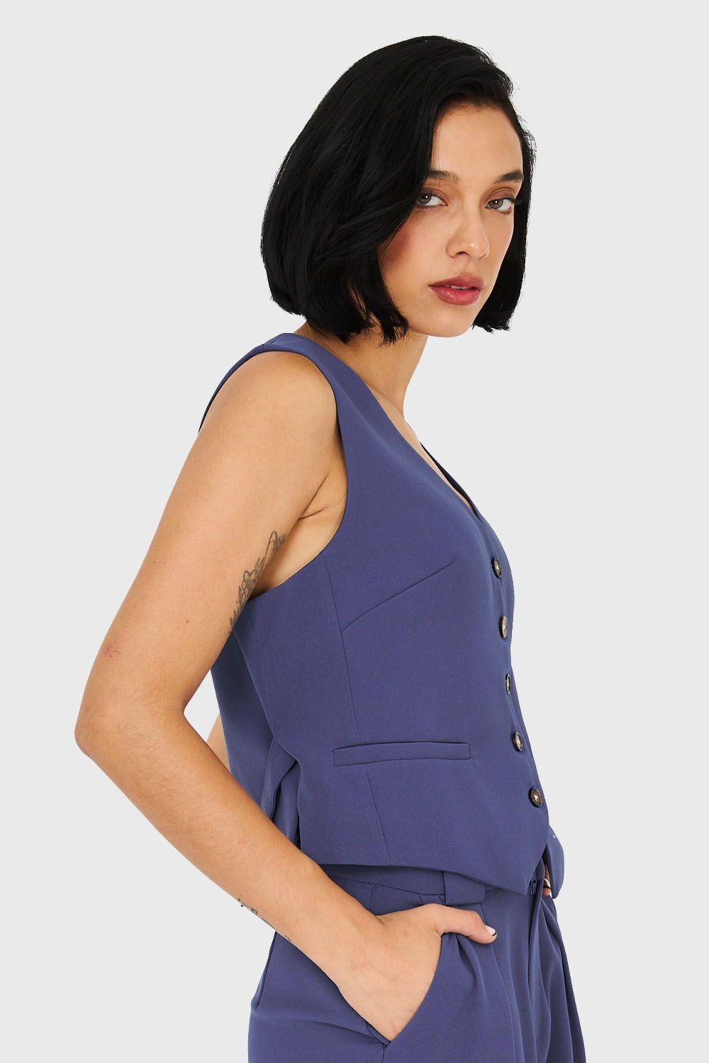 Gilet Básico Ajustable Celeste Nicopoly-2