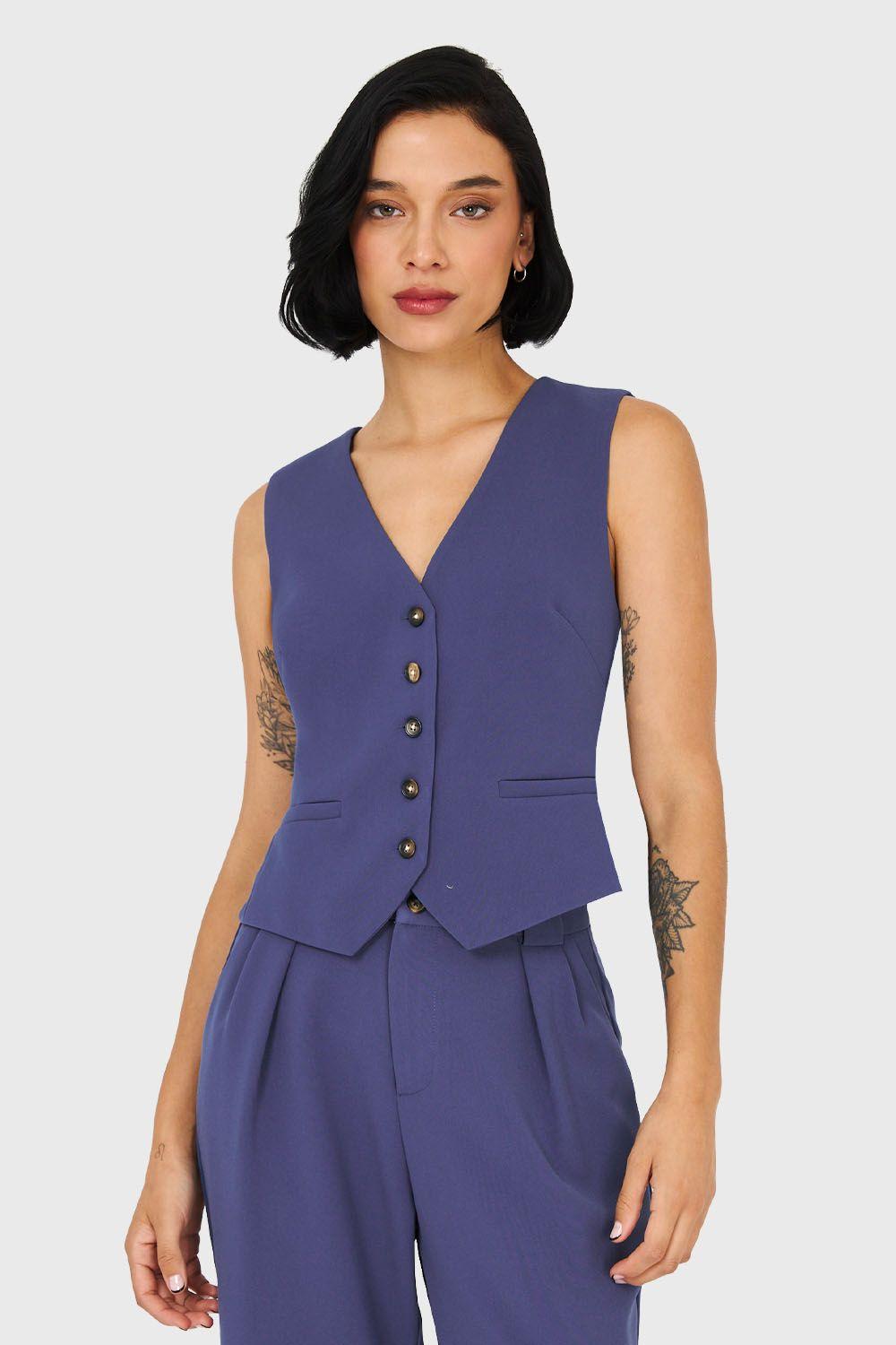 Gilet Básico Ajustable Celeste Nicopoly-4
