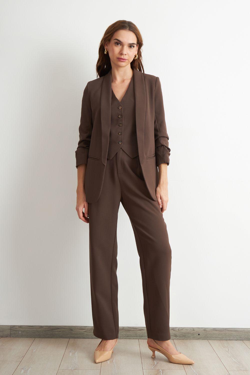 Blazer Manga 3/4 Ajustado con Solapas Mocca Nicopoly-1