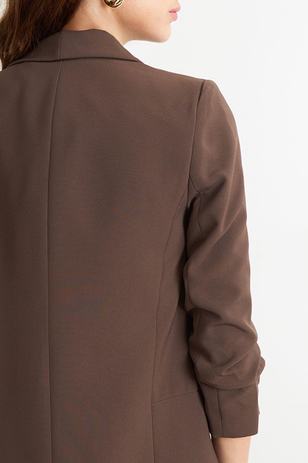 Blazer Manga 3/4 Ajustado con Solapas Mocca Nicopoly-5