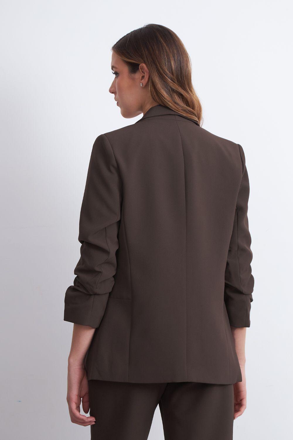 Blazer Manga 3/4 Ajustado con Solapas Mocca Nicopoly-3