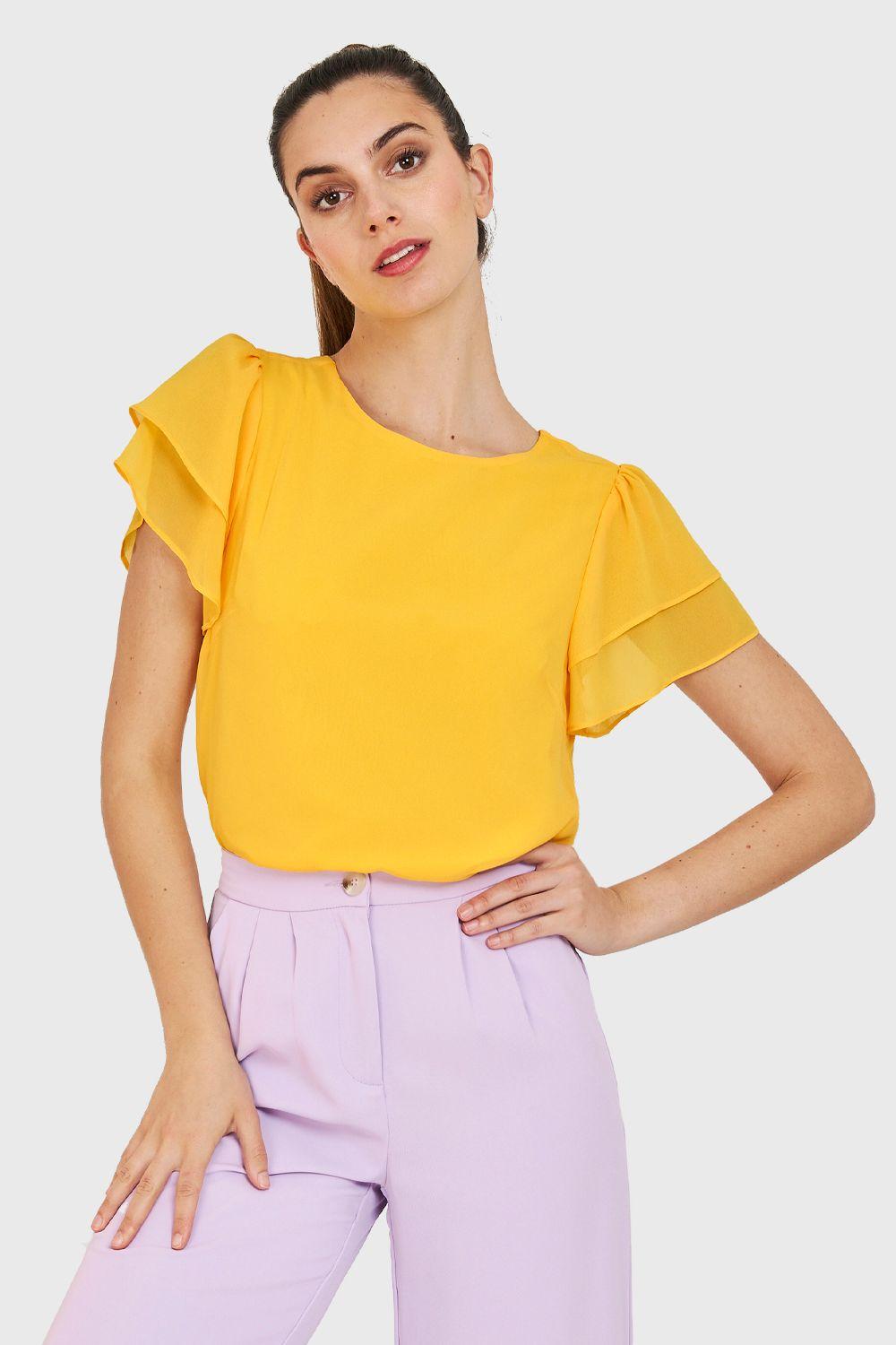 Blusa Básica Vuelos Amarillo Nicopoly-0