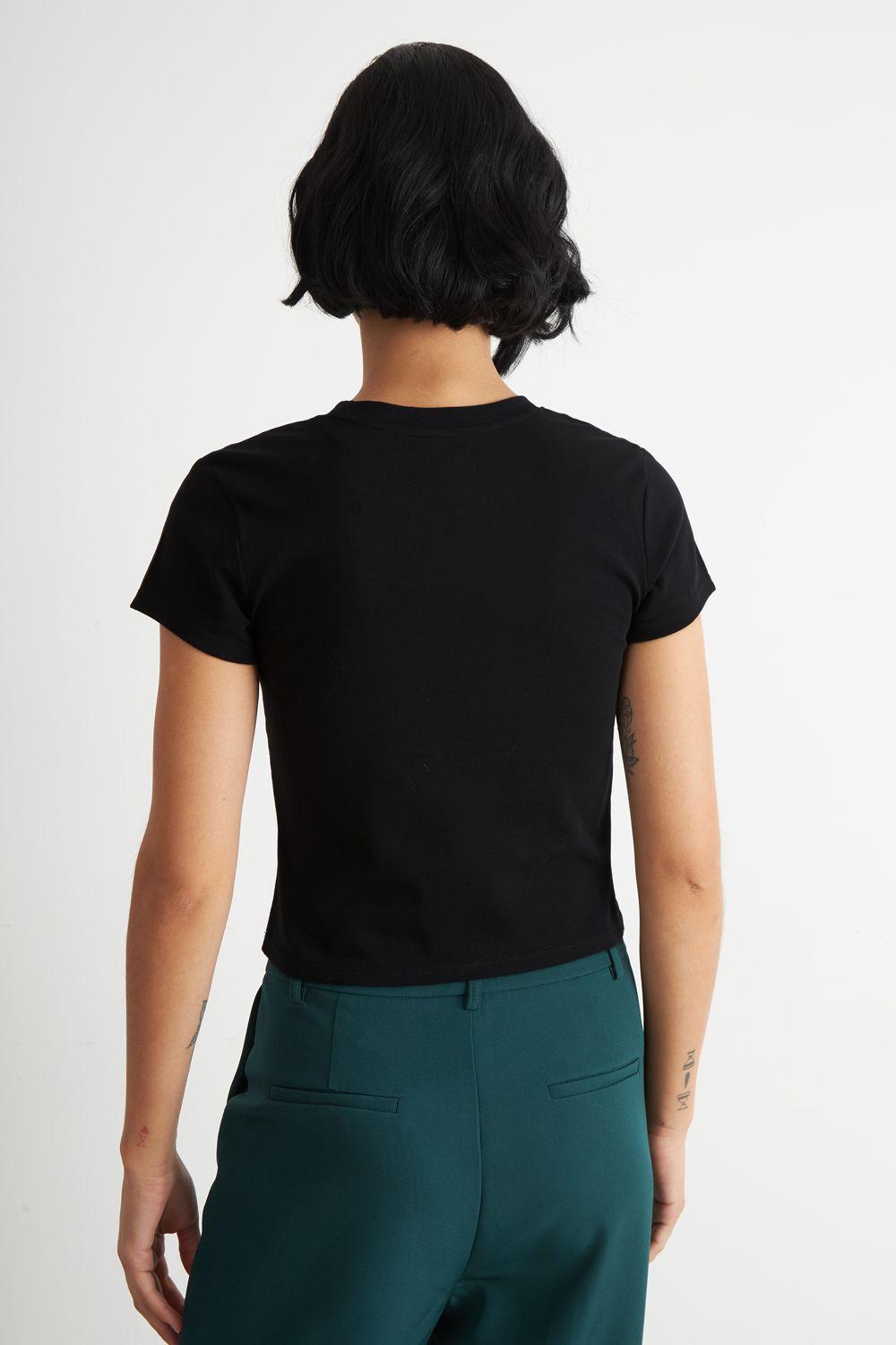 Polera Manga Corta Básica Negro Nicopoly-3