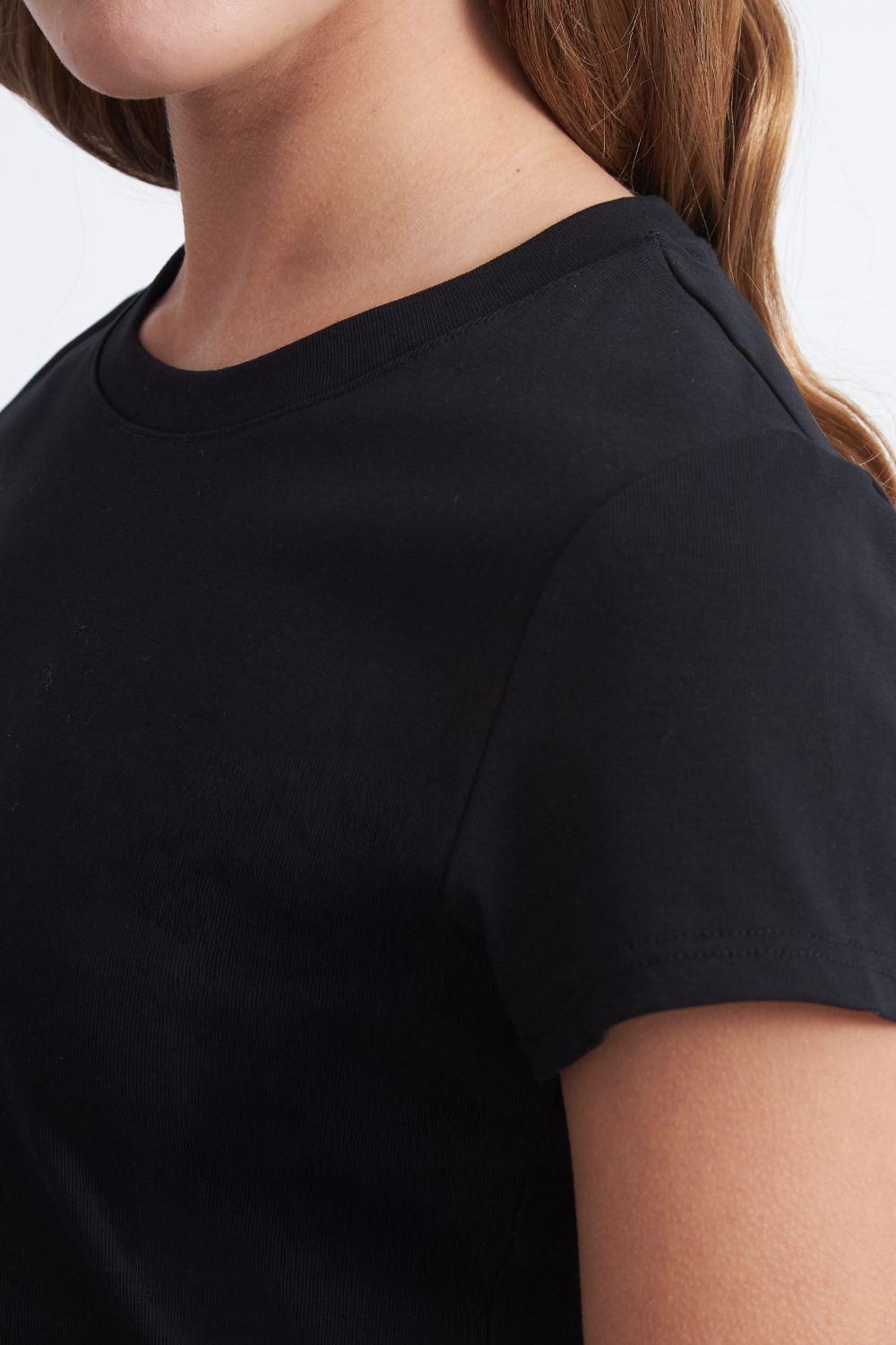 Polera Manga Corta Básica Negro Nicopoly-5