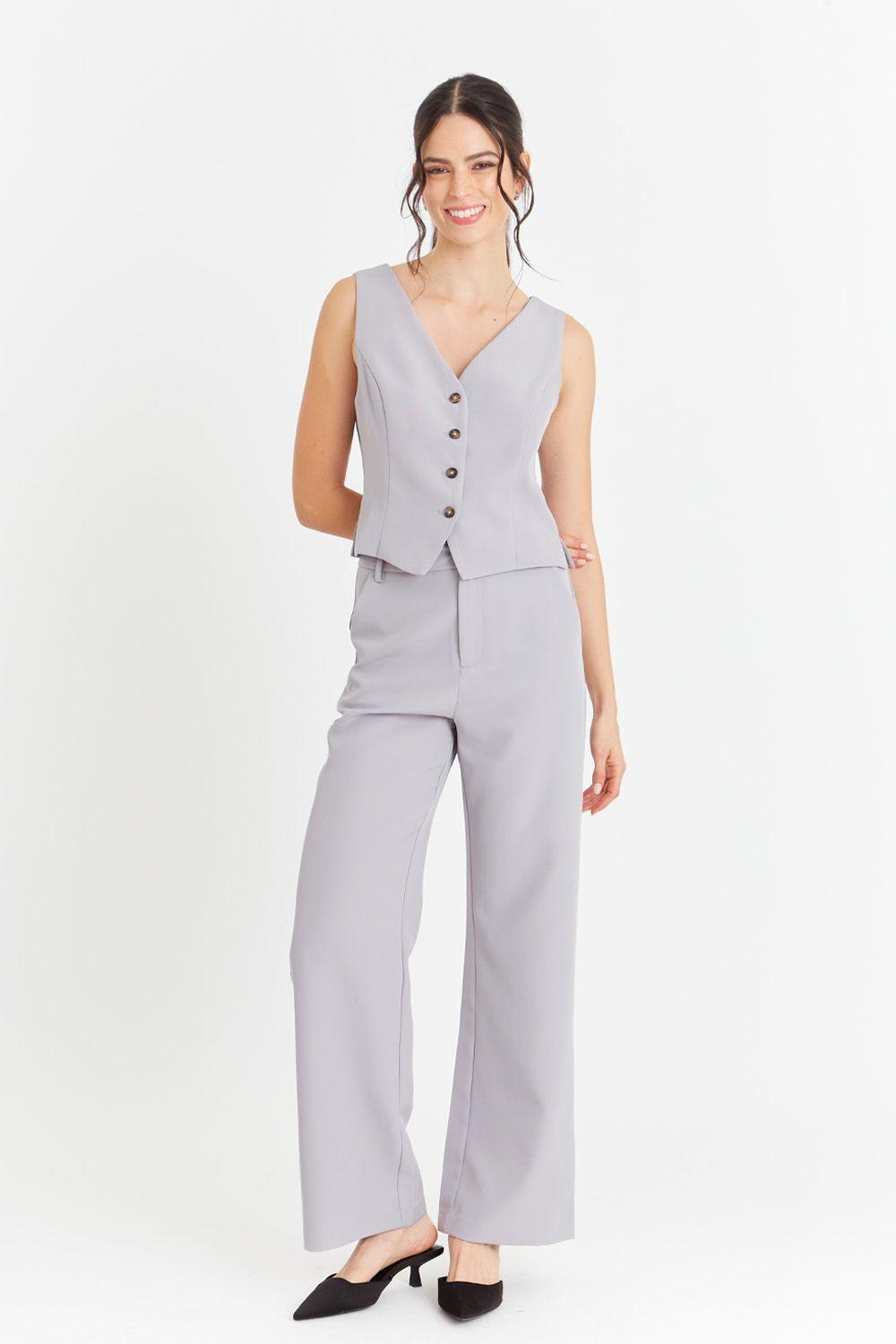Gilet 4 Botones Gris Nicopoly-1