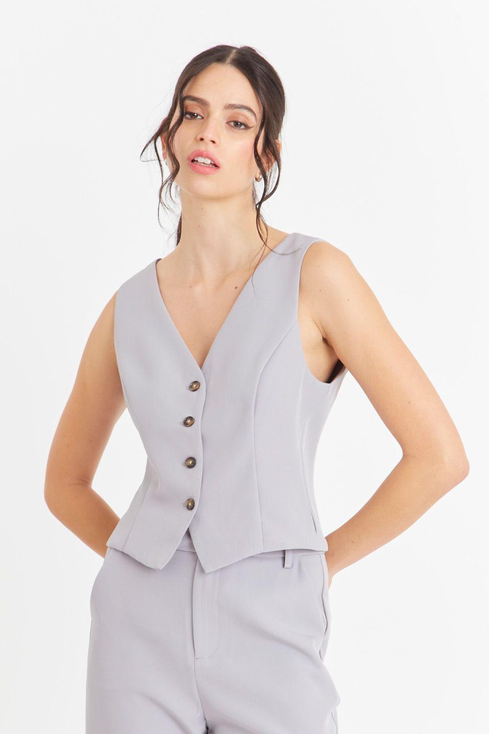 Gilet 4 Botones Gris Nicopoly-4