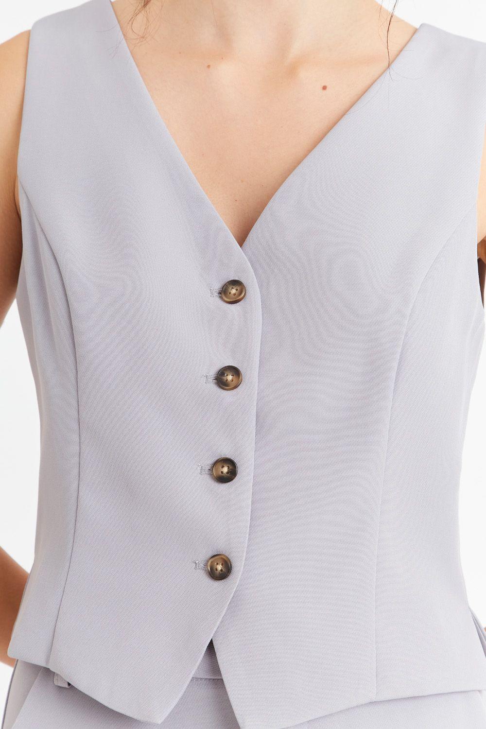 Gilet 4 Botones Gris Nicopoly-5
