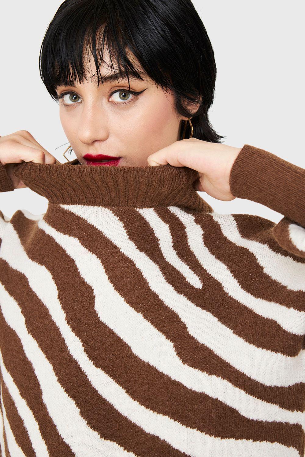 Sweater Cebra Manga Globo Café Nicopoly-5