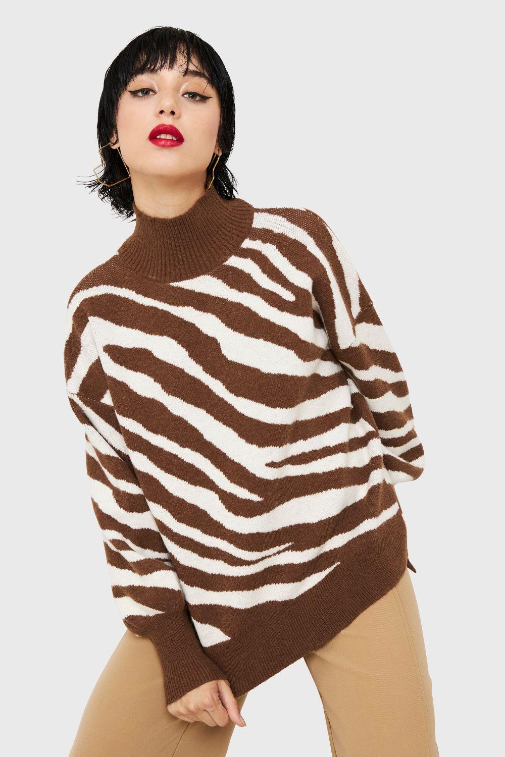 Sweater Cebra Manga Globo Café Nicopoly-4