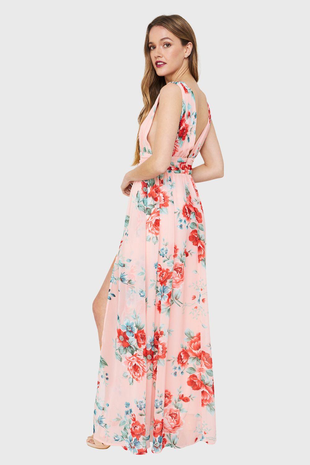 Vestido Griego Floral Damasco Nicopoly-3