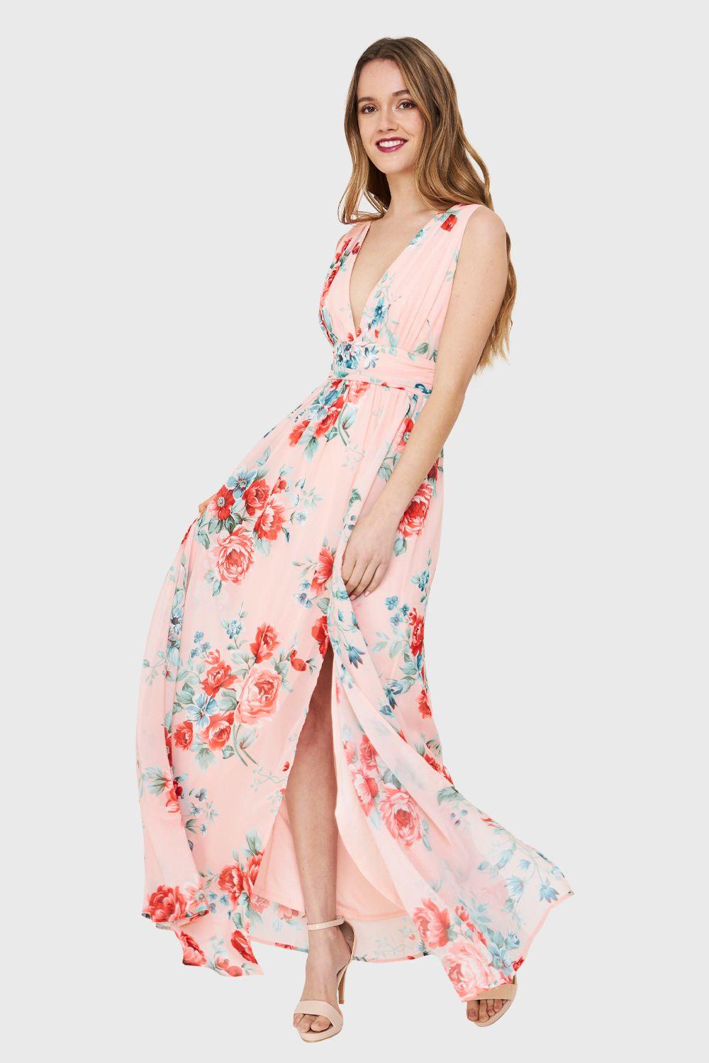 Vestido Griego Floral Damasco Nicopoly-1
