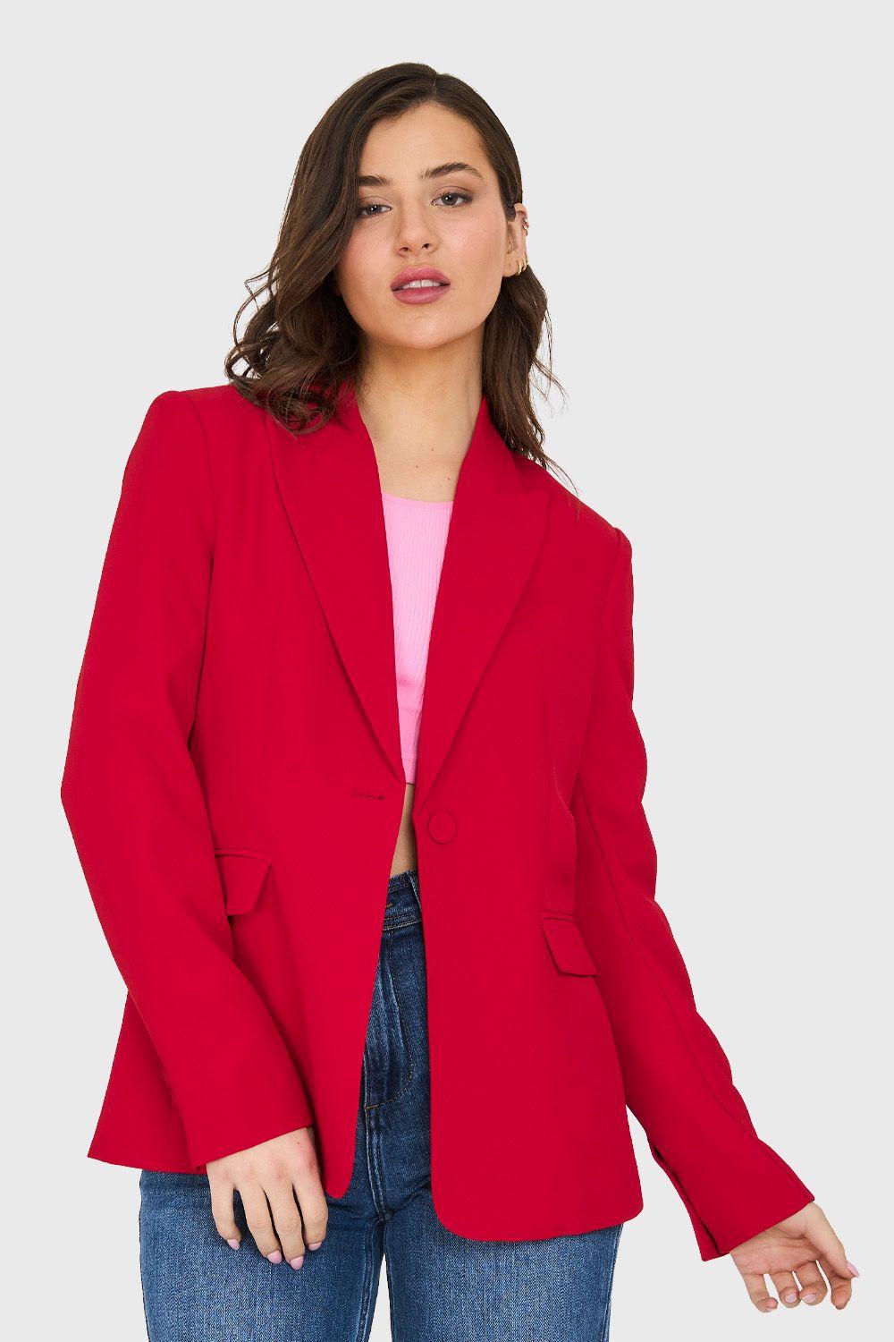 Blazer Bolsillos y Botón Rojo Nicopoly-4
