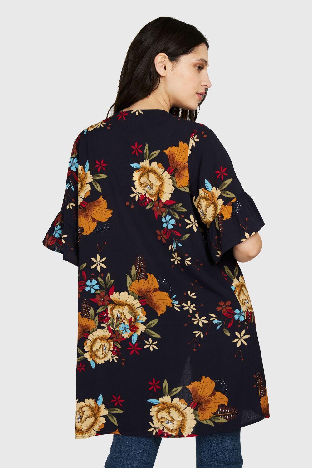 Kimono Manga Vuelos Azul Marino Nicopoly-3