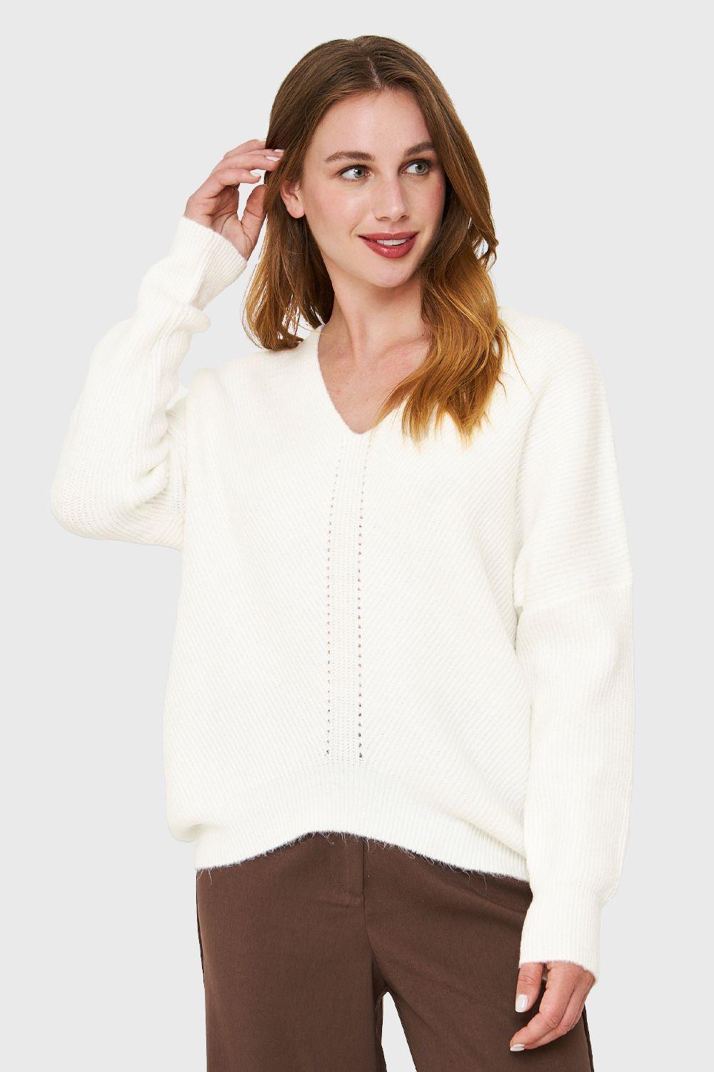 Sweater Holgado Blanco Nicopoly-4
