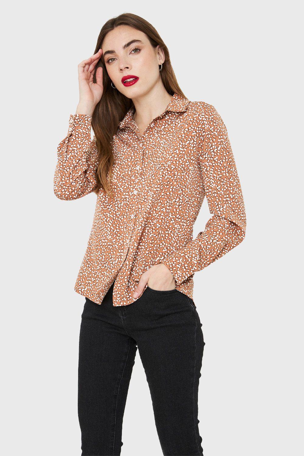 Blusa Lunares Irregulares Café Nicopoly-0