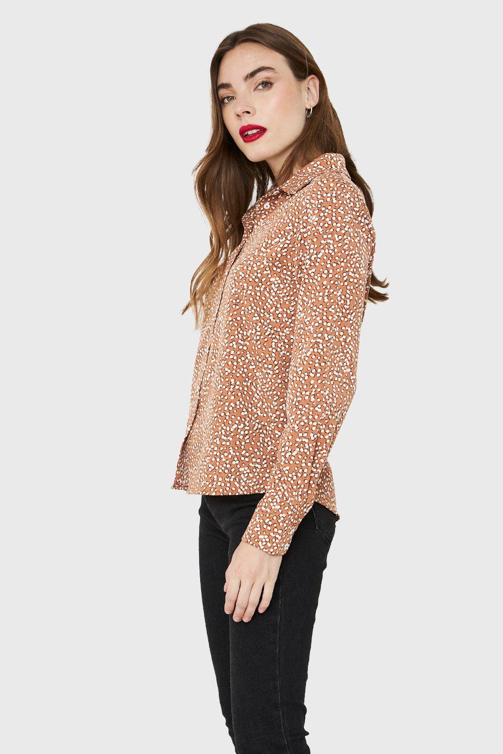 Blusa Lunares Irregulares Café Nicopoly-2
