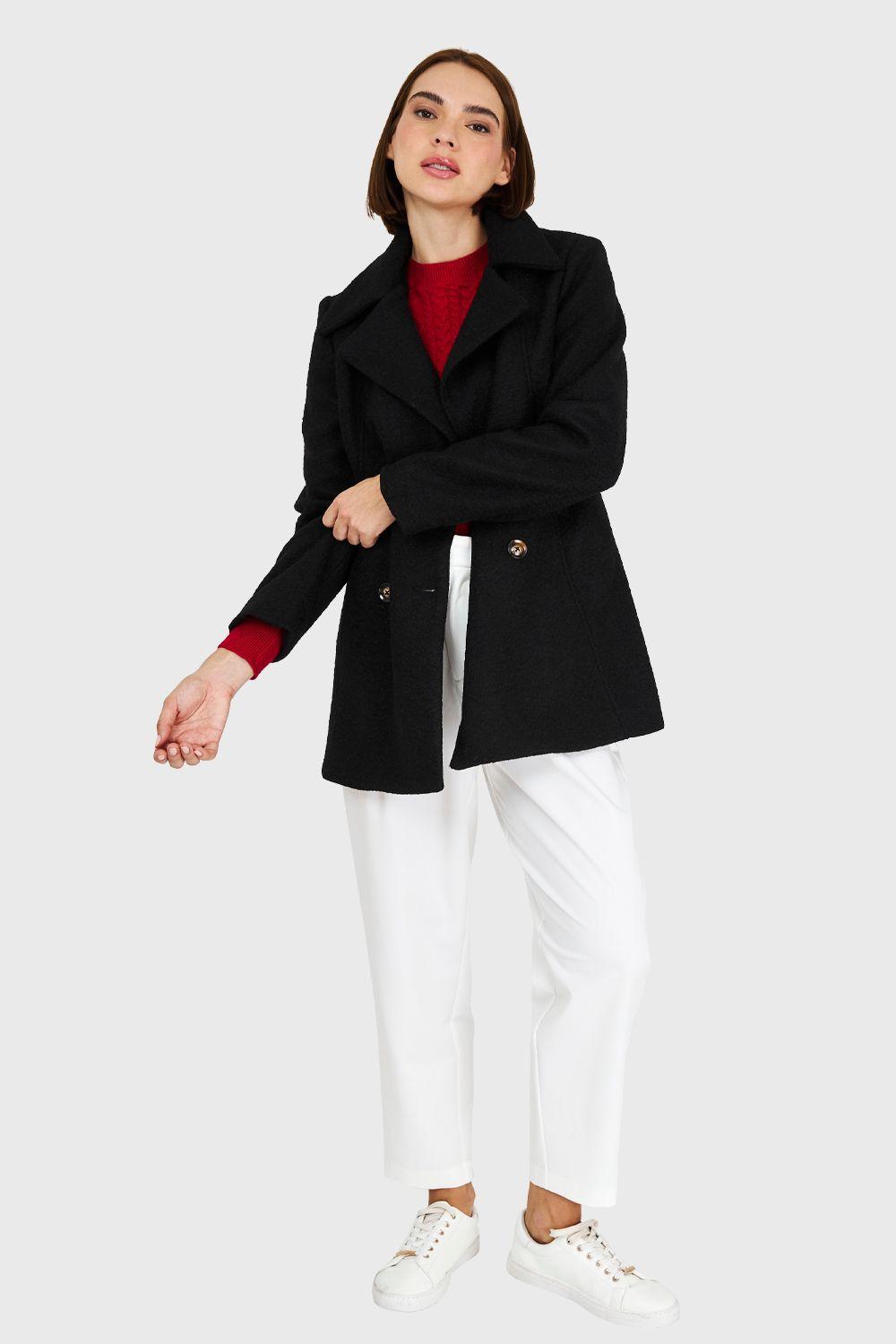 Abrigo Bouclé Negro Nicopoly-1