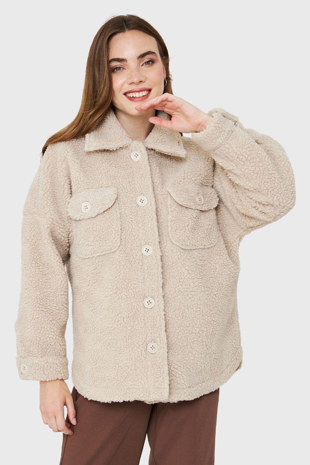 Chaqueta Tipo Teddy Beige Nicopoly-0