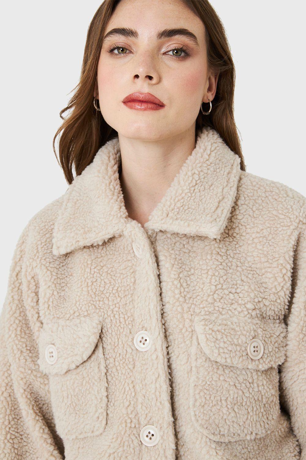 Chaqueta Tipo Teddy Beige Nicopoly-5