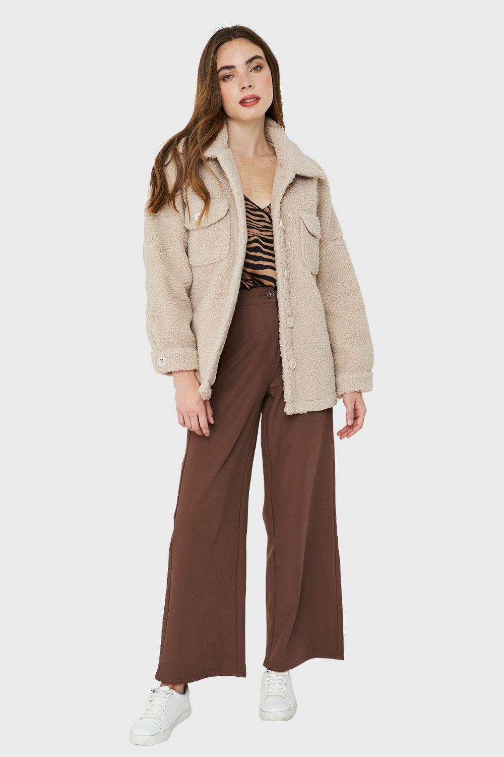 Chaqueta Tipo Teddy Beige Nicopoly-1