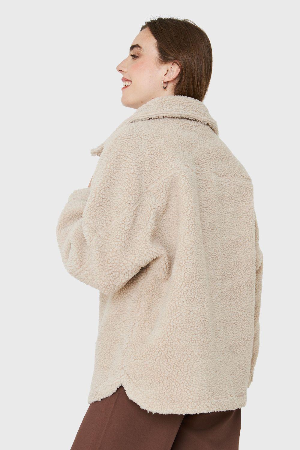 Chaqueta Tipo Teddy Beige Nicopoly-3