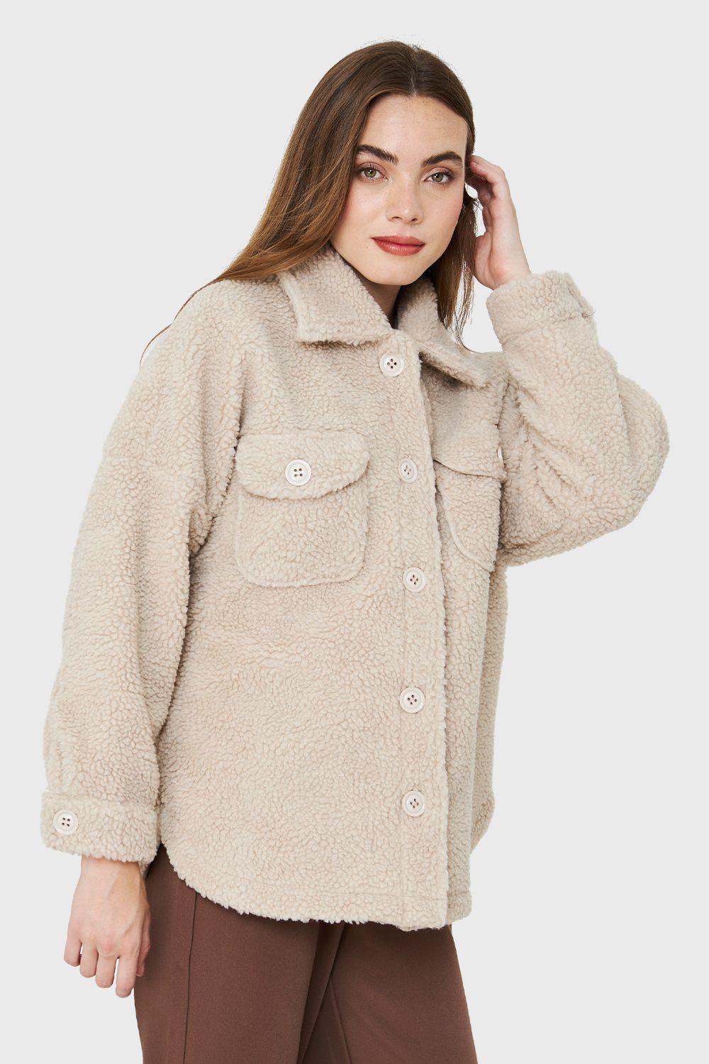 Chaqueta Tipo Teddy Beige Nicopoly-2