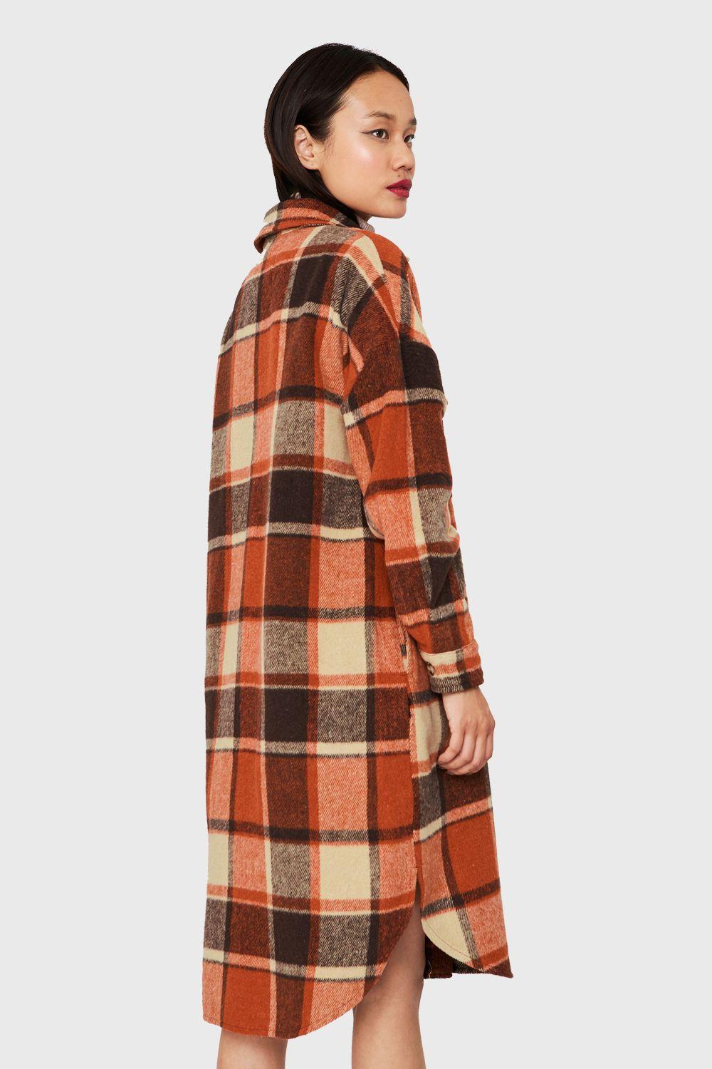 Sobrecamisa Larga Escocés Naranjo Nicopoly-3