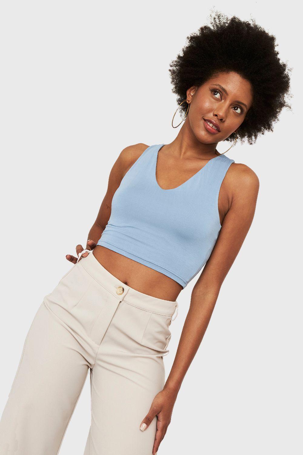 Crop Top Modal Celeste Nicopoly-0