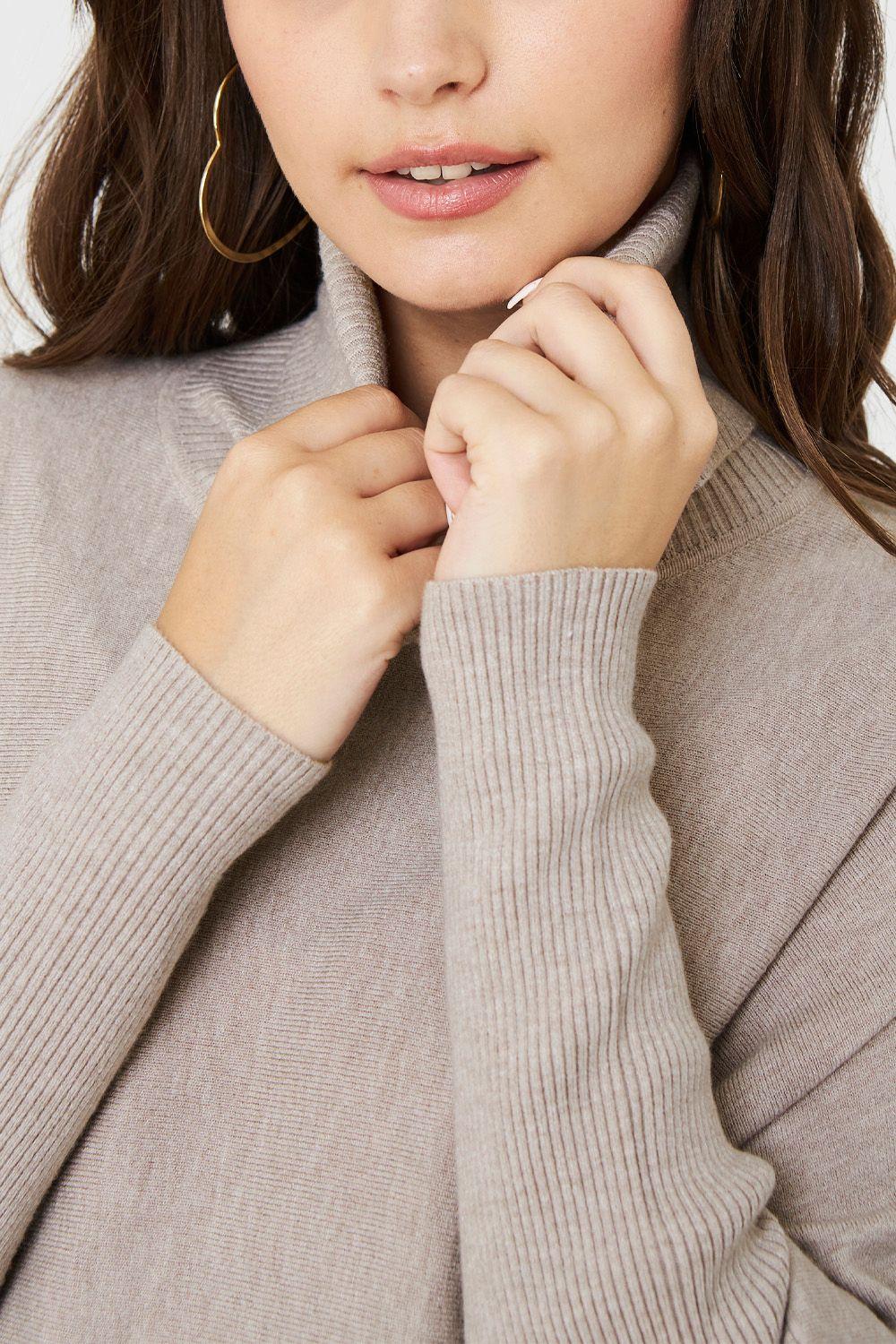 Poncho Murciélago Flecos Beige Nicopoly-5