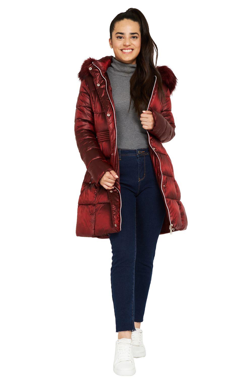 Parka Gorro y Pelo Desmontable Rojo Nicopoly-1