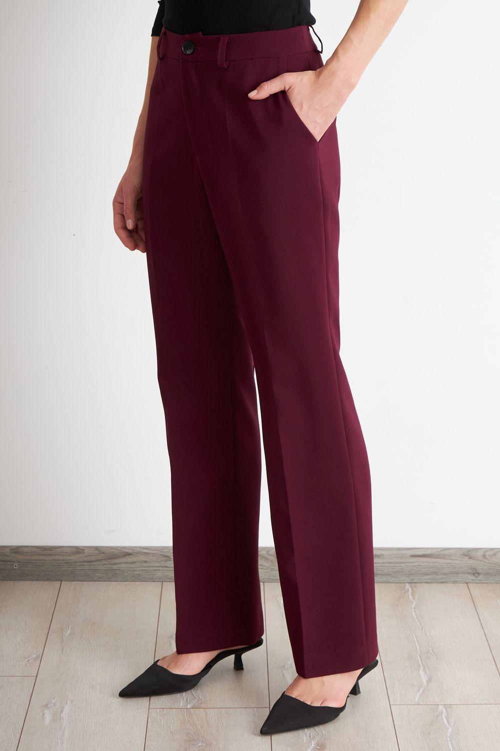 Pantalón Sastrero Recto Burdeo Nicopoly-2