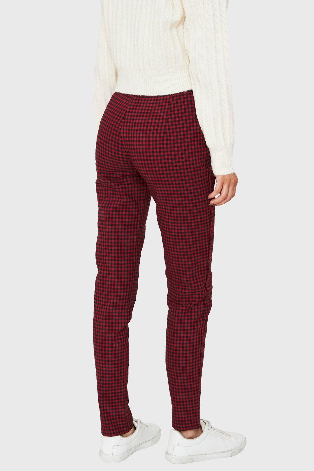 Pantalón Skinny Vichy Rojo/Negro Nicopoly-3