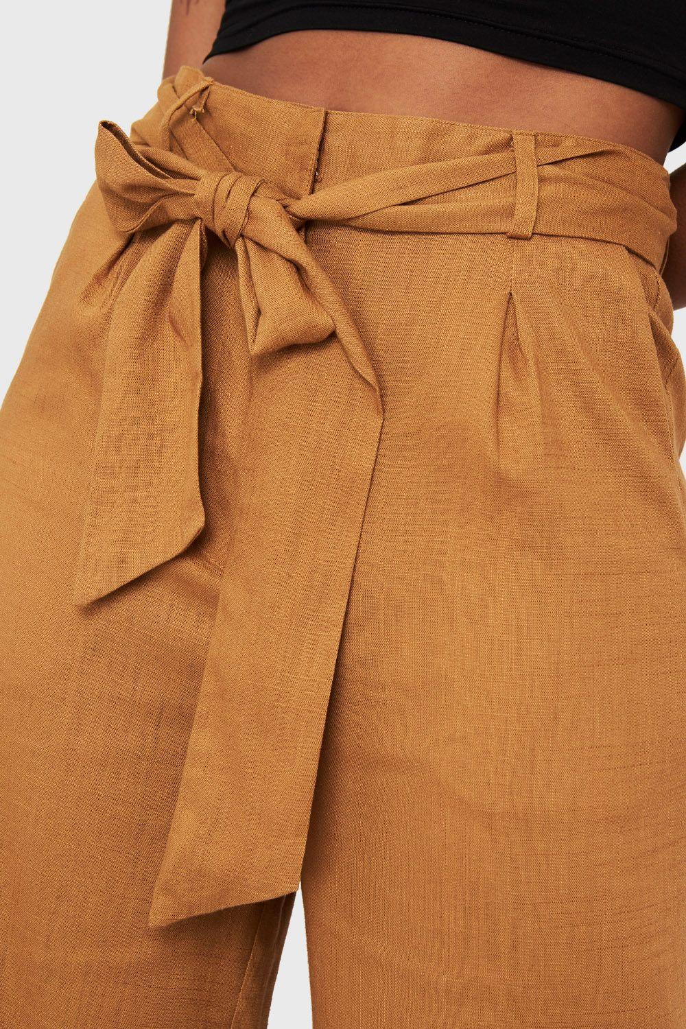 Pantalón Palazzo Bolsillos Camel Nicopoly-5