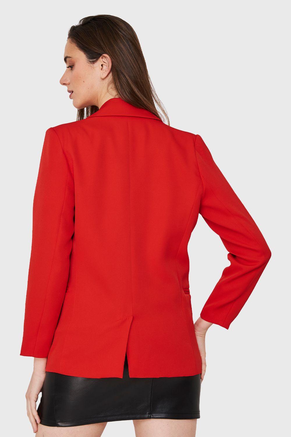 Blazer 4 Botones Decorativos Rojo Nicopoly-3