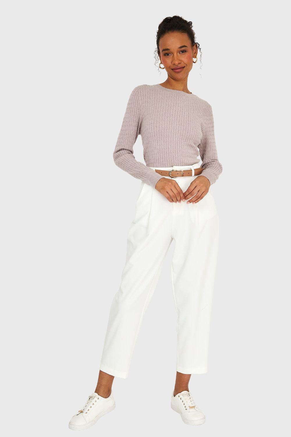 Sweater Diseño Cadenetas Khaki Nicopoly-1