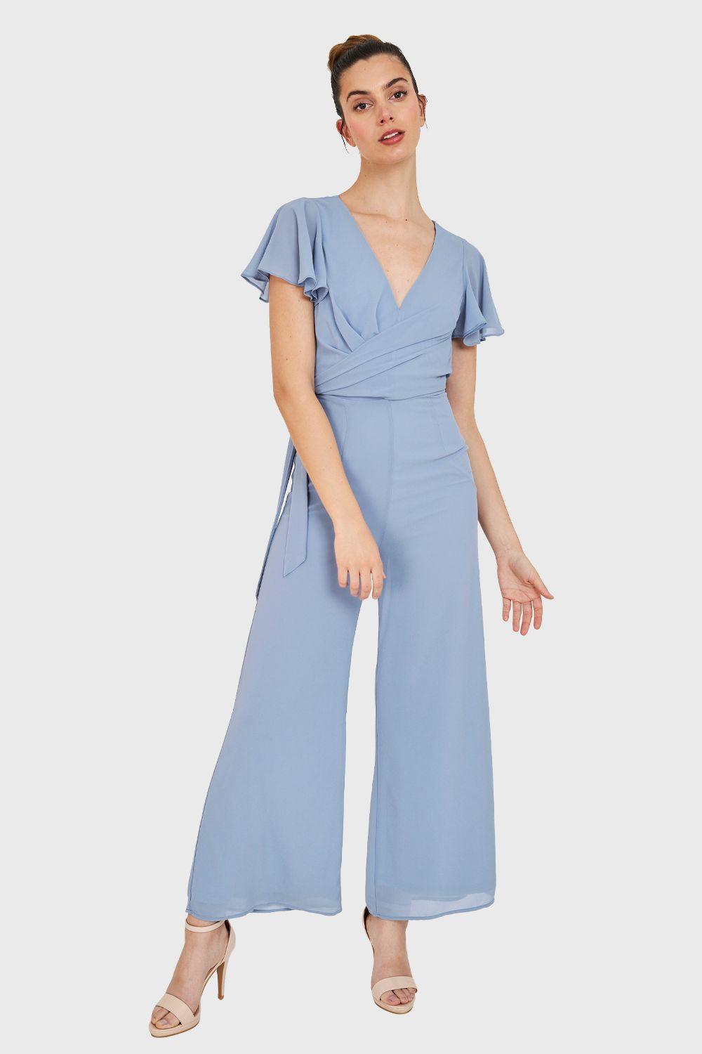 Enterito Escote V Con Lazo Celeste Nicopoly-4