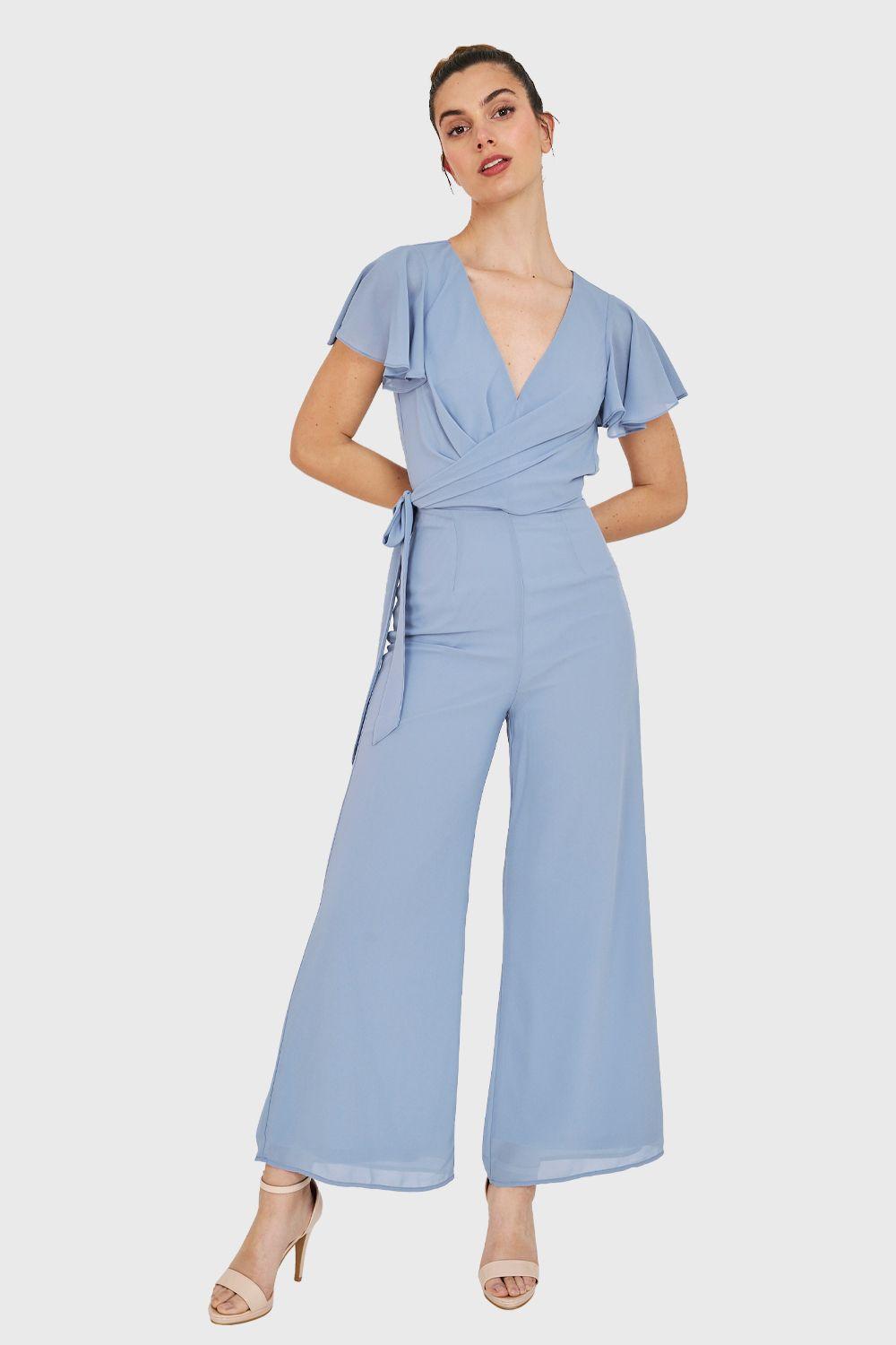 Enterito Escote V Con Lazo Celeste Nicopoly-1