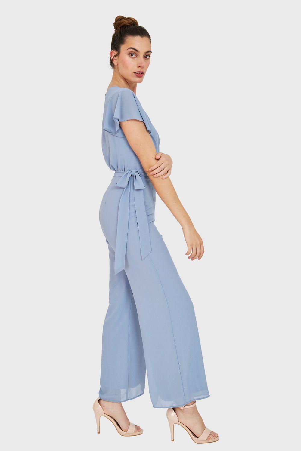 Enterito Escote V Con Lazo Celeste Nicopoly-2