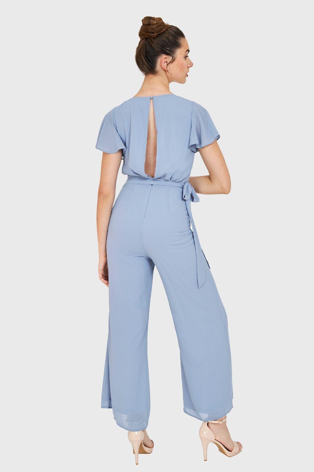 Enterito Escote V Con Lazo Celeste Nicopoly-3