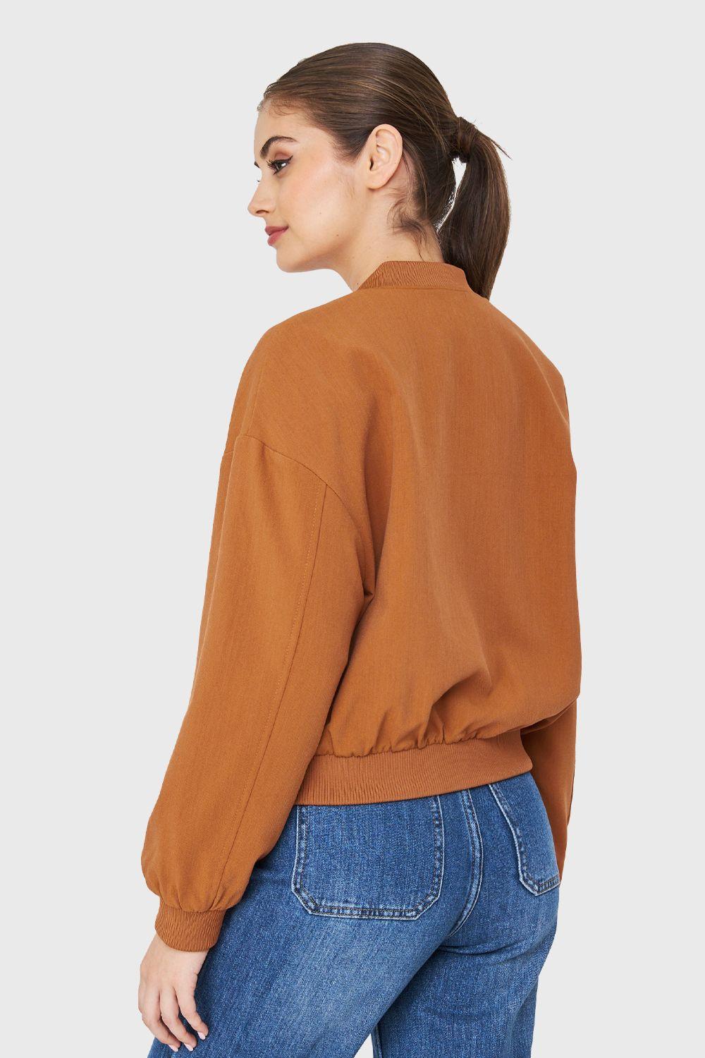 Chaqueta Bomber Broches Camel Nicopoly-3
