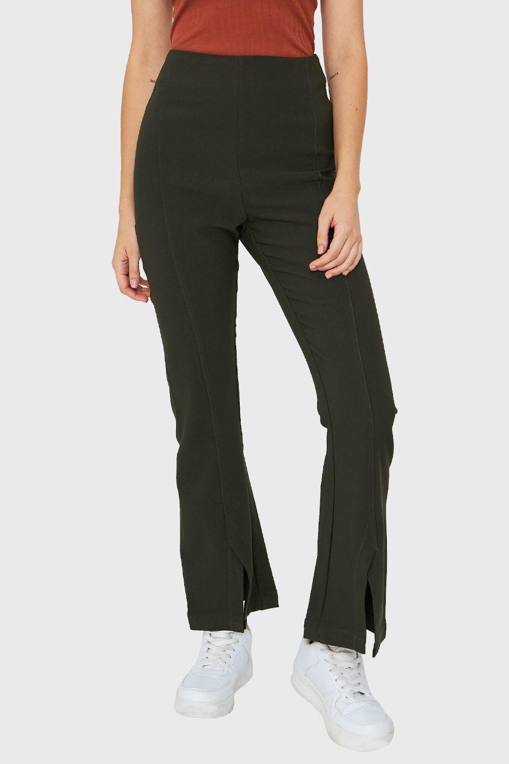 Pantalón Tajo Tobillo Verde Nicopoly-4